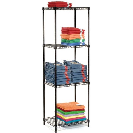 Nexel 5 Tier Black Epoxy Wire Shelving Starter Unit, 30W x 24D x 74H 24307B5